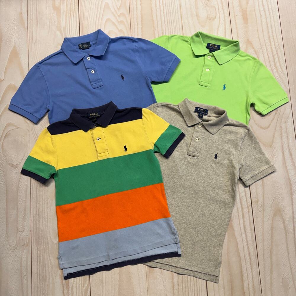 Lot of 4 Polo Ralph Lauren Boys Size Small (8) Short Sleeve Collared Polo Shirt